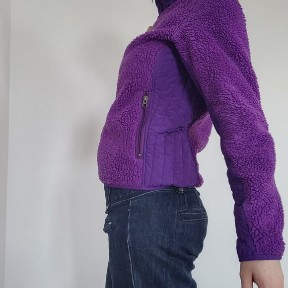 Vintage 90s Patagonia high neck zip-up purple sherpa jacket ✦ size Small ✦ - Picture 5 of 14